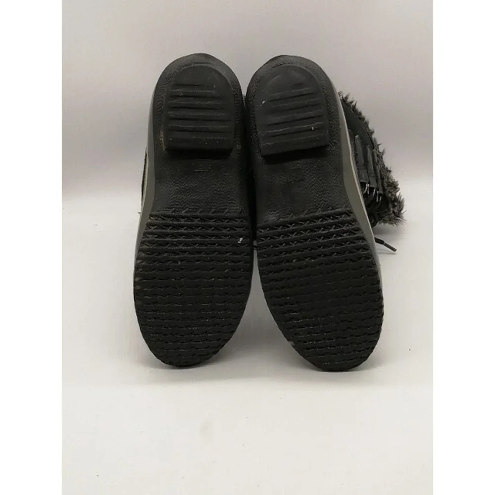 Northside Womens Snow Boots Black Suede Lace Up Waterproof Faux Fur Lined 8